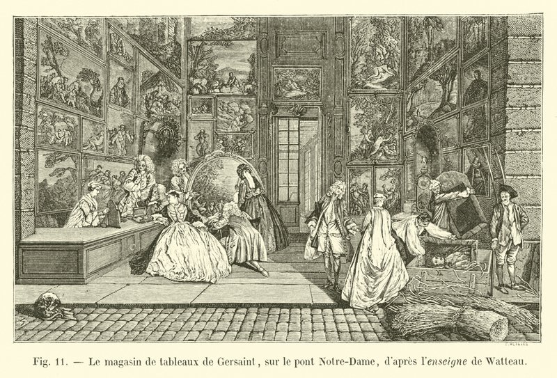 The Painting Shop of Gersaint on the Pont Notre-Dame, after the Sign by Watteau by French School