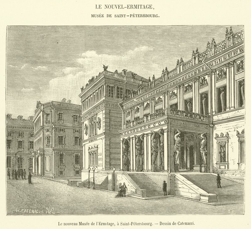 The New Hermitage Museum, in Saint Petersburg (engraving) by French School