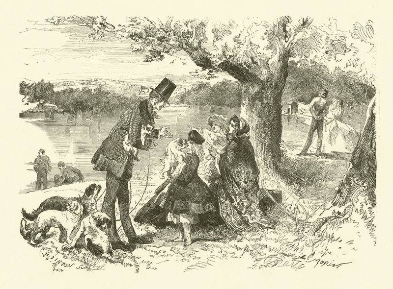 Life in England: Dog Seller in Hyde Park by French School