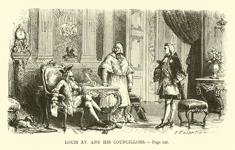 Louis XV and his Councillors by French School