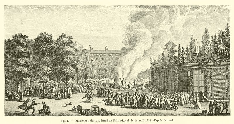Mannequin of the Pope Burned at the Palais-Royal, April 16, 1791, After Bertault by French School
