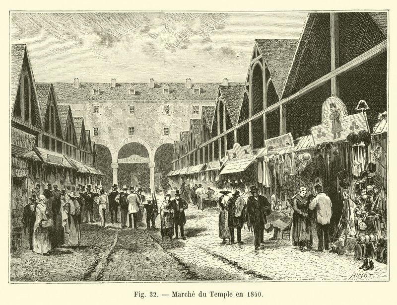 Temple Market in 1840 by French School