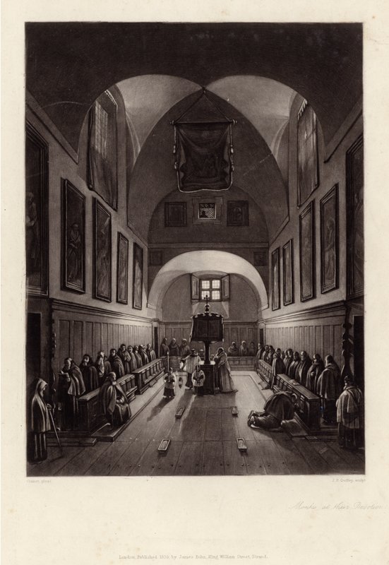 Monks at their Devotion by French School