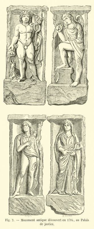 Ancient monument discovered in 1784, at the Palace of Justice by French School