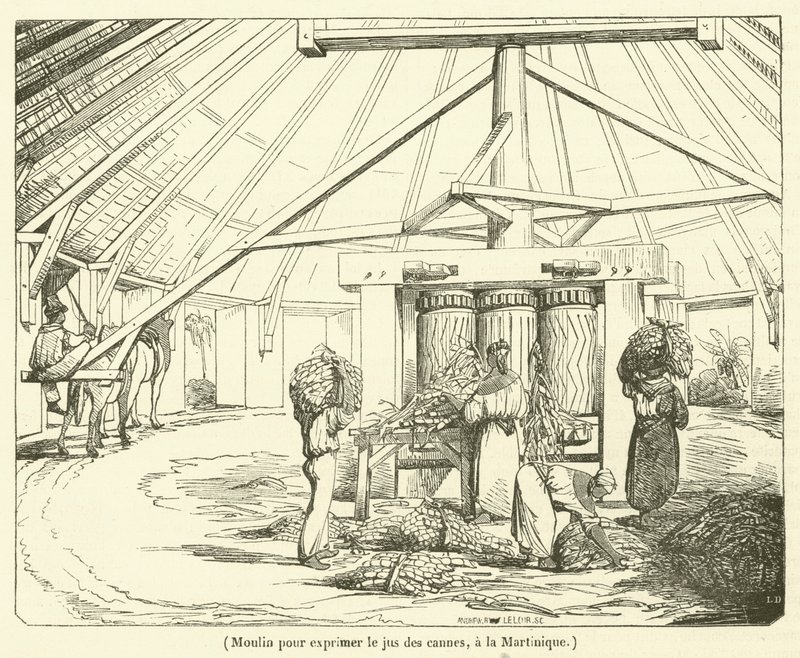 Mill for Extracting Cane Juice, in Martinique by French School