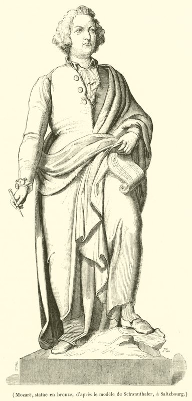 Mozart, bronze statue by French School