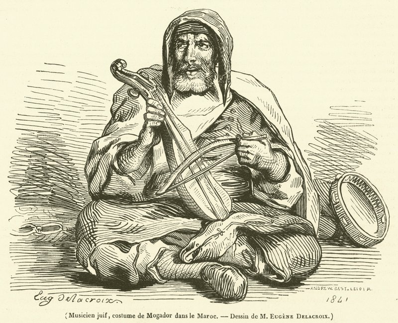 Jewish musician, costume of Mogador in Morocco by French School
