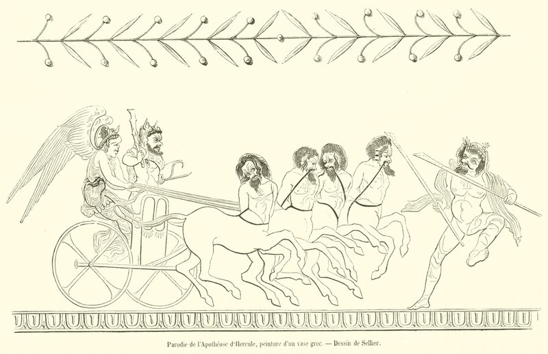 Parody of the Apotheosis of Hercules (engraving) by French School