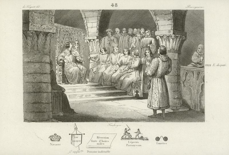Philip V of France and the States General reject the claim to the throne of Joan II of Navarre, c1317 by French School