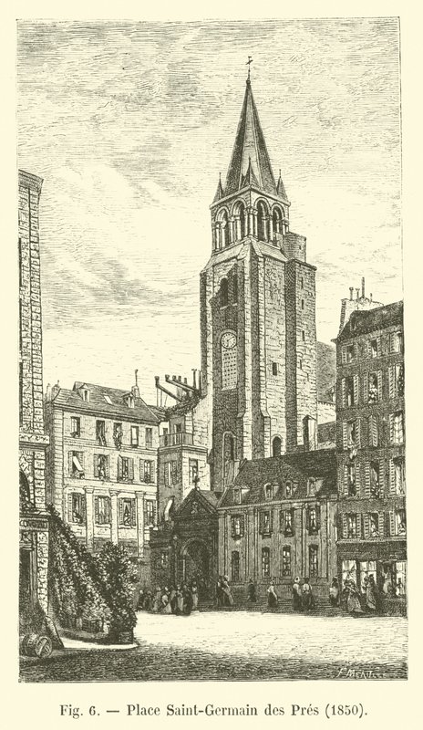 Place Saint-Germain des Pres, 1850 by French School