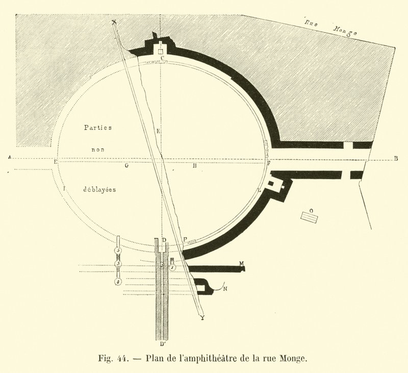 Plan of the amphitheater of Rue Monge by French School