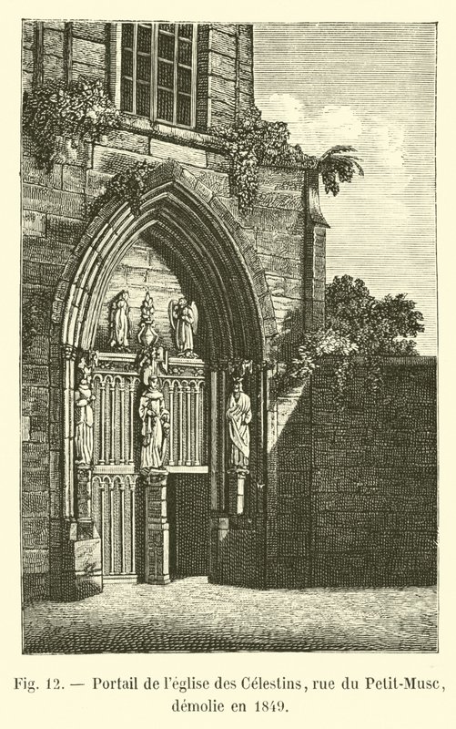 Portal of the Church of the Celestins, Rue du Petit-Musc, demolished in 1849 by French School