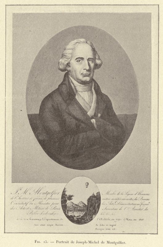Portrait of Joseph-Michel de Montgolfier (engraving) by French School