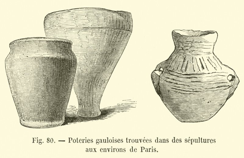 Gaulish pottery found in burials around Paris by French School