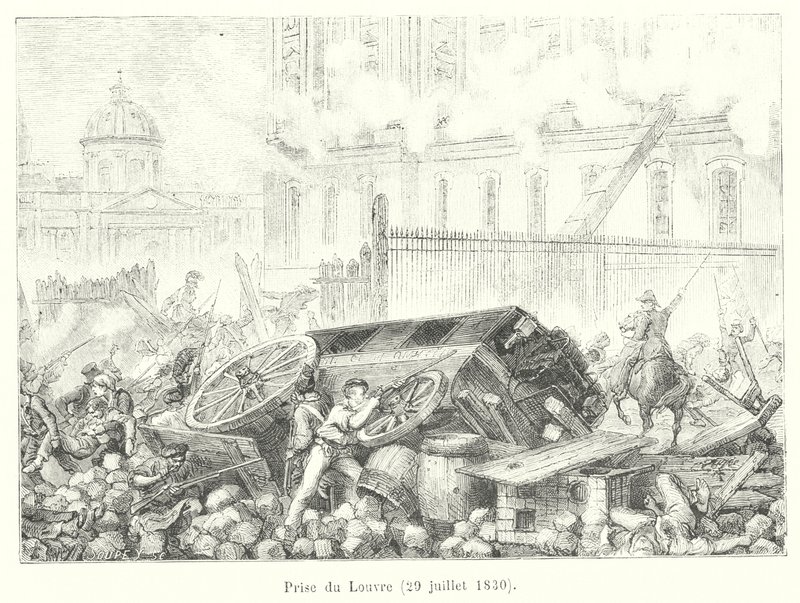 Capture of the Louvre, July 29, 1830 (engraving) by French School