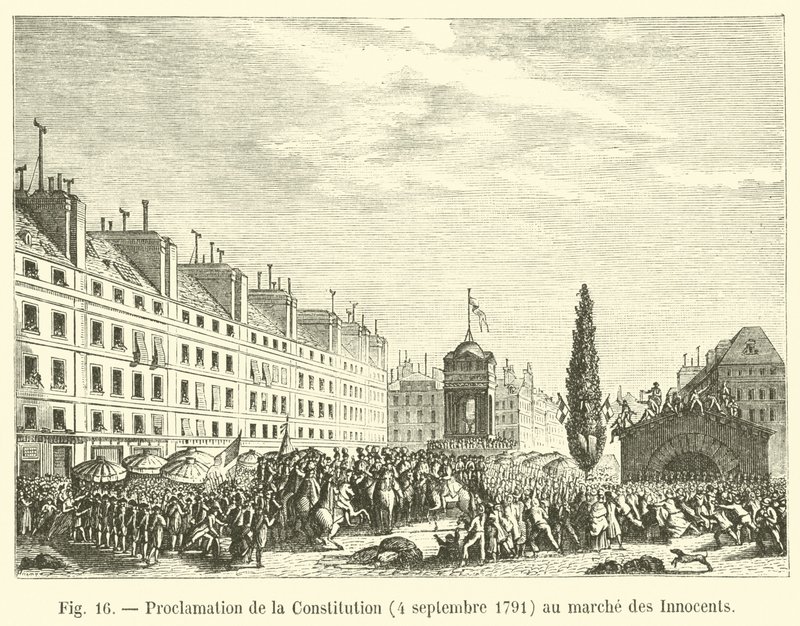 Proclamation of the Constitution, September 4, 1791, at the Innocents Market by French School