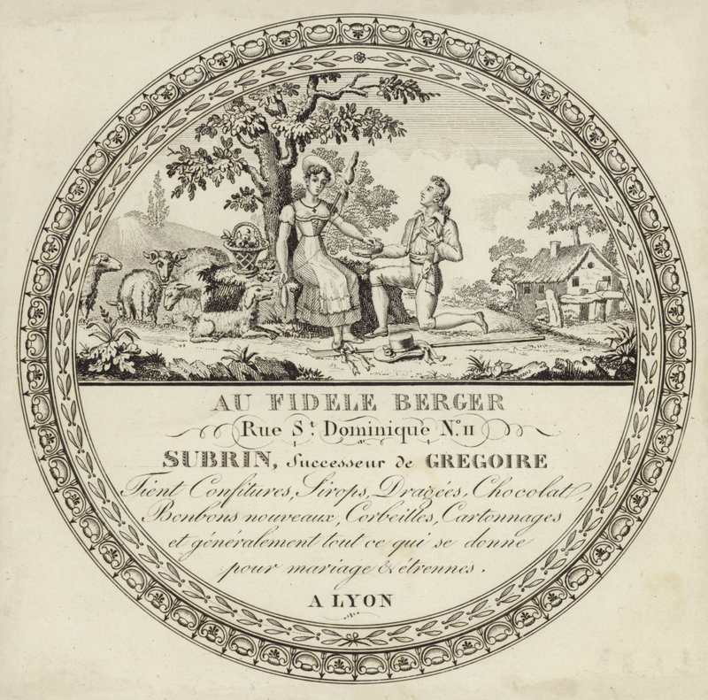 Product label for a French sweetshop by French School