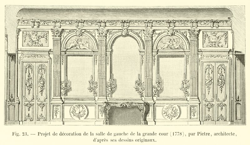 Decoration Project for the Left Room of the Great Courtyard, 1778, by Pietre, Architect, After His Original Drawings by French School