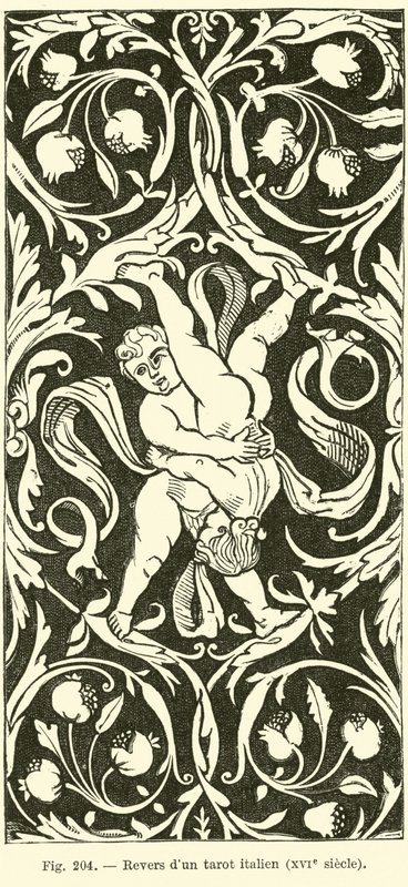 Reverse of an Italian Tarot Card by French School