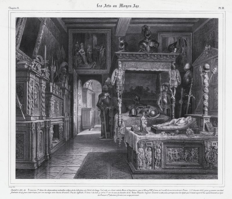 Room at the Hotel de Cluny, Paris, where Mary Tudor spent her period of mourning in 1515 after the death of her husband, King Louis XII of France by French School