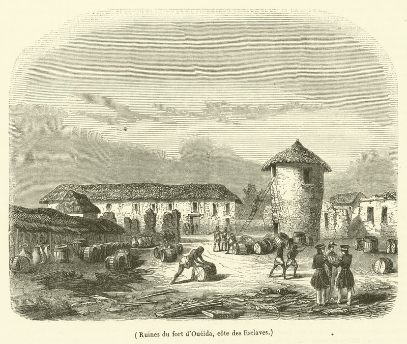 Ruins of the Fort of Ouidah, Slave Coast (engraving) by French School