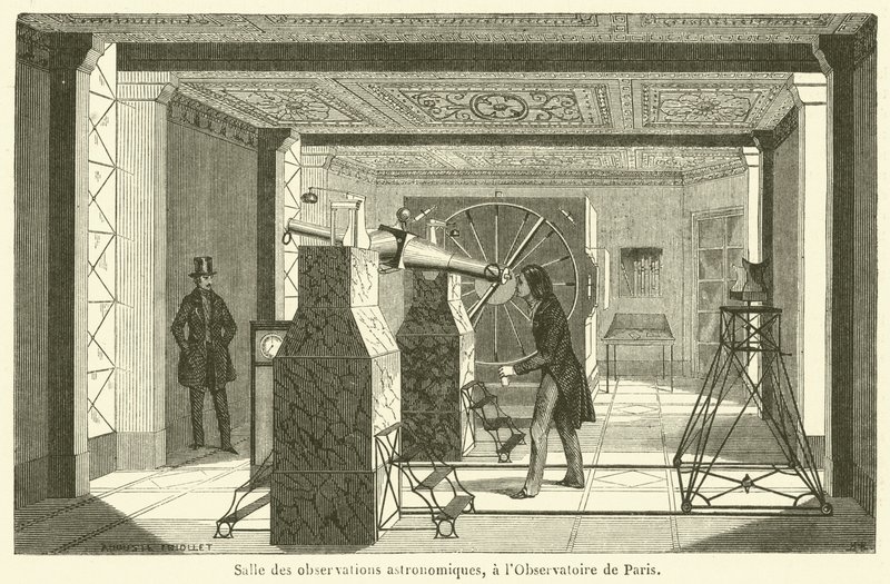 Astronomical Observation Room, at the Paris Observatory (engraving) by French School