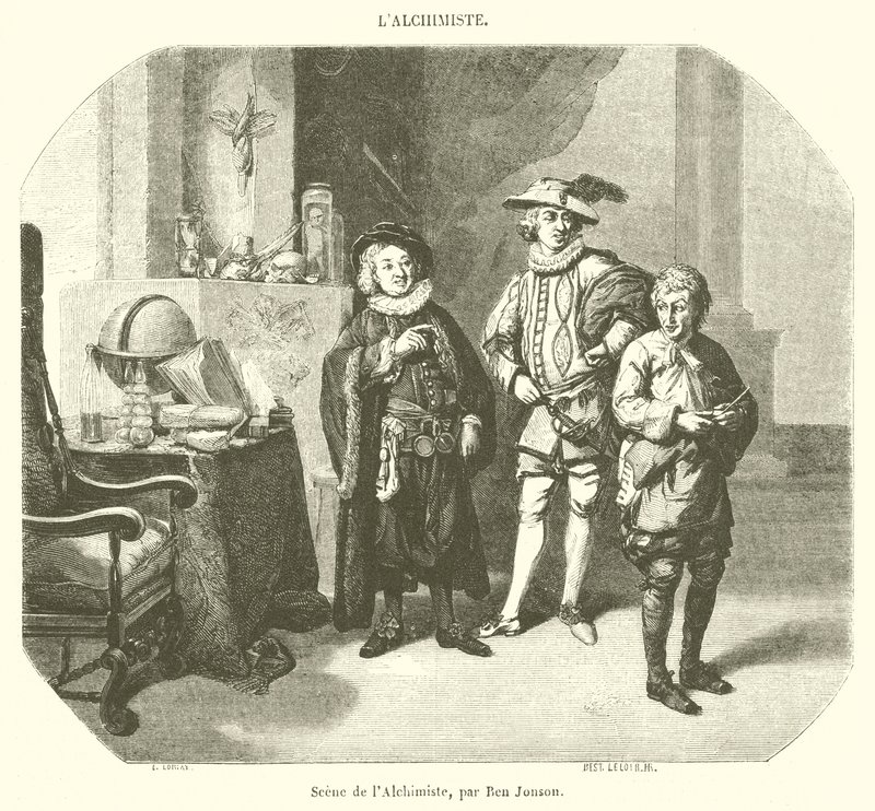 Scene of the Alchemist (engraving) by French School