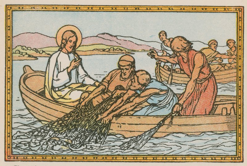 Scene from the Life of Jesus (coloured engraving) by French School