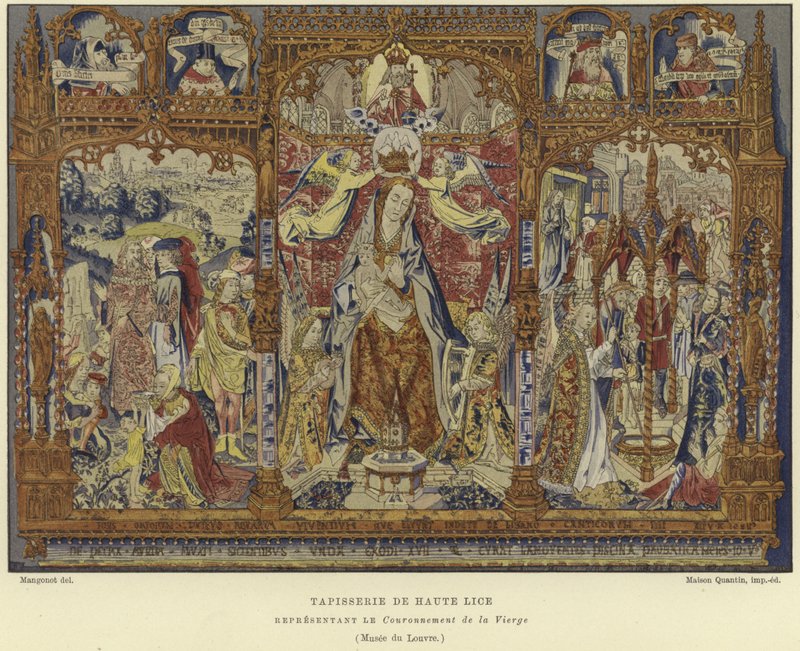 Tapestry depicting the Coronation of the Virgin by French School