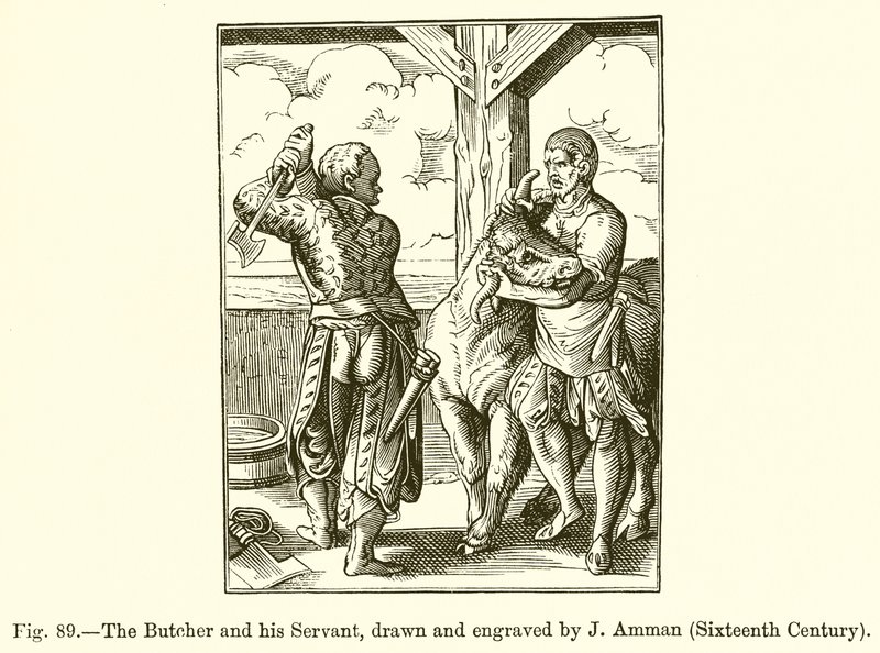 The Butcher and His Servant by French School