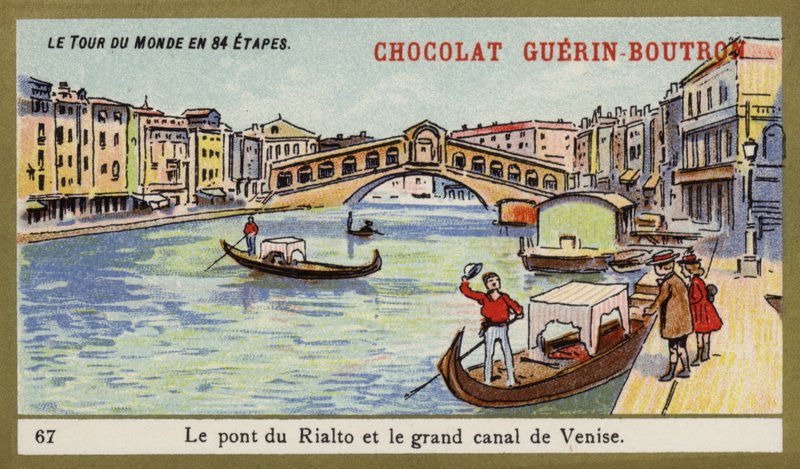 The Rialto Bridge and the Grand Canal of Venice by French School