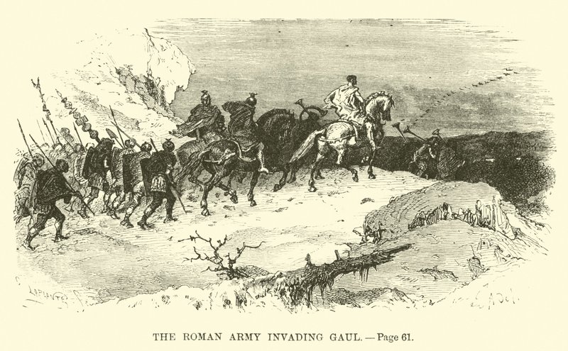 The Roman Army Invading Gaul by French School