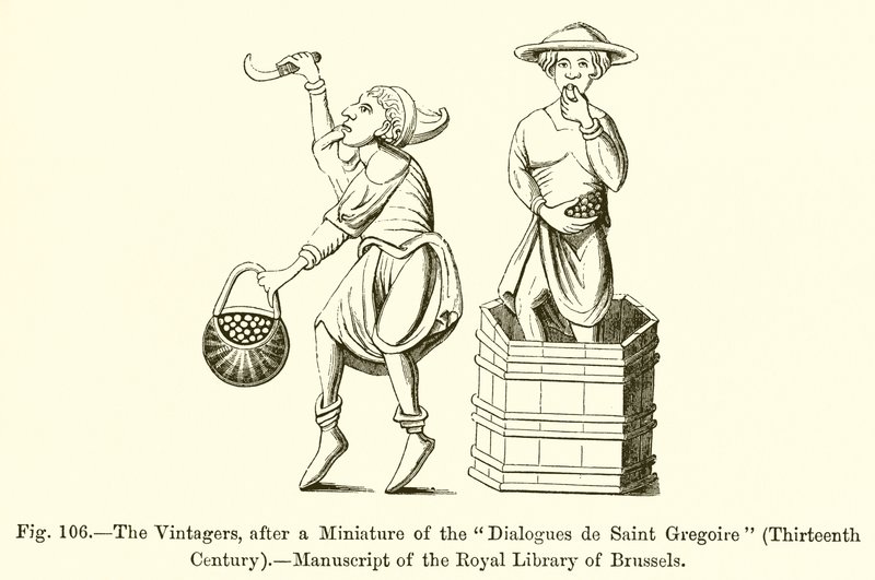 The Vintagers, after a Miniature of the Dialogues de Saint Gregoire by French School