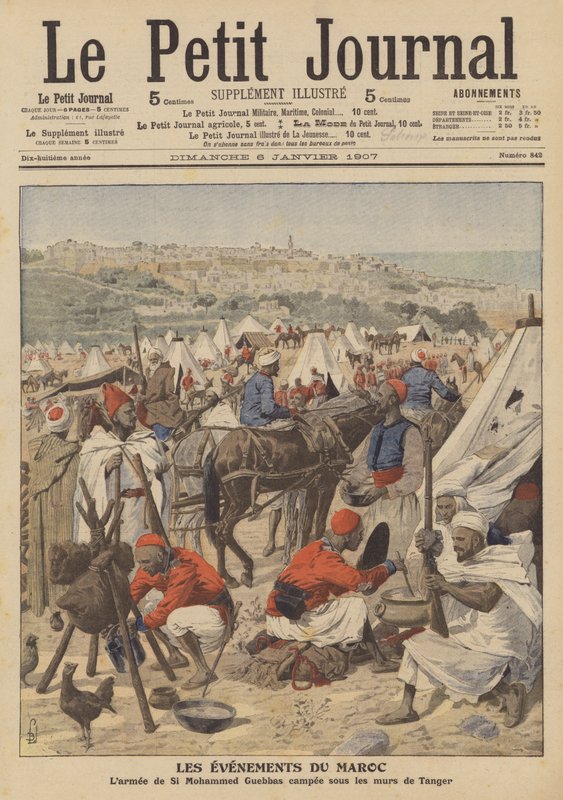 The army of Mohammed Guebbas camped beneath the walls of Tangier, Morocco by French School