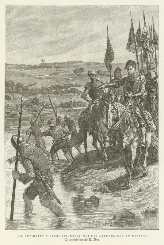 They Returned to Their Lords, Who Were Waiting at the Crossing by French School
