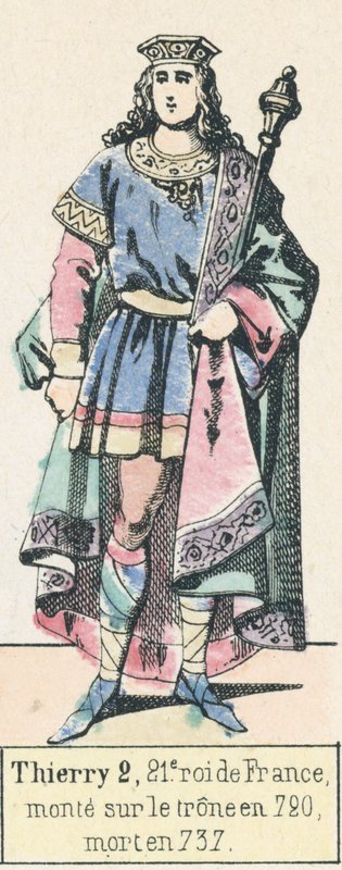 Thierry II, 21st King of France, ascended the throne in 720, died in 737 by French School
