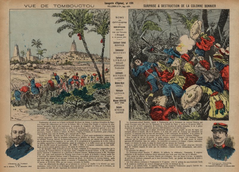 Timbuktu, and the fatal ambush of a column of French troops commanded by Lieutenant-Colonel Eugene Bonnier by French School