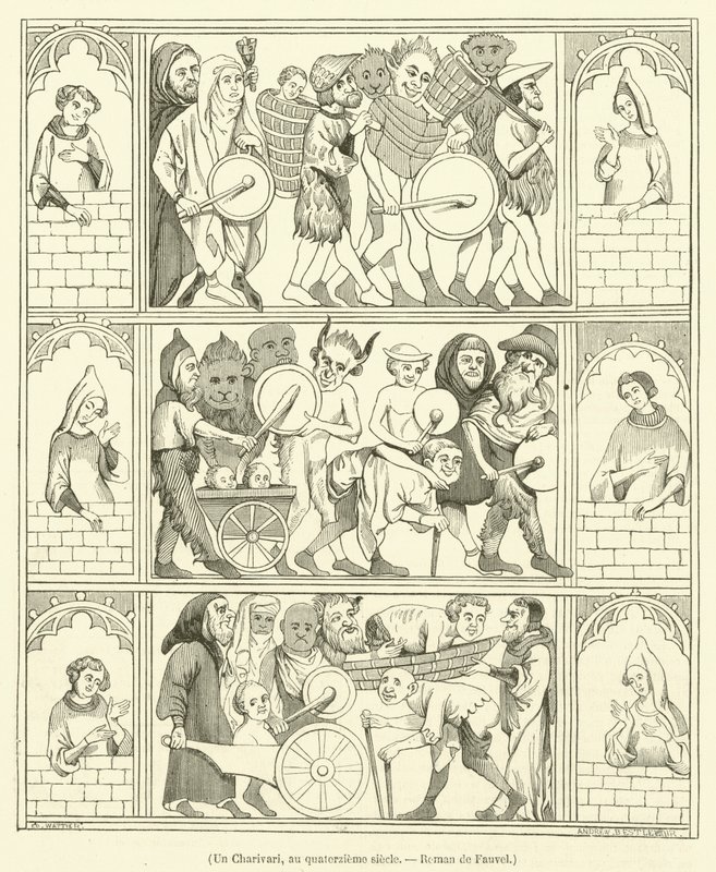 A Charivari in the Fourteenth Century, Romance of Fauvel by French School