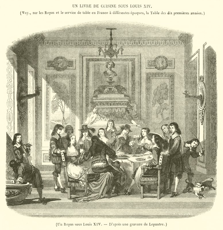 A Meal Under Louis XIV (engraving) by French School