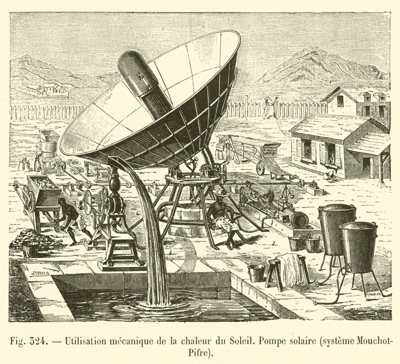 Mechanical Use of Solar Heat, Solar Pump, Mouchot-Pifre System by French School