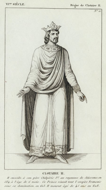 6th Century, Reign of Clotaire II, Clotaire II (engraving) by French School