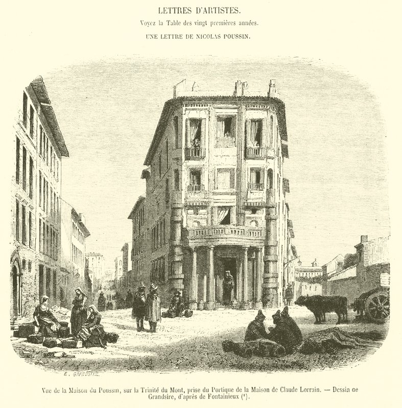 View of the House of Poussin, on the Trinity of the Mount, Taken from the Portico of the House of Claude Lorrain by French School