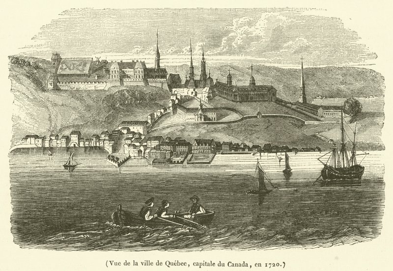 View of the city of Quebec, capital of Canada, in 1720 by French School