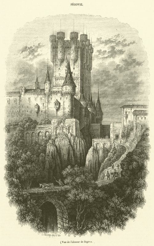 View of the Alcazar of Segovia by French School