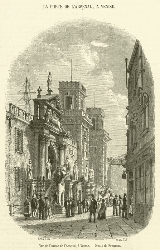 View of the Entrance to the Arsenal, in Venice by French School