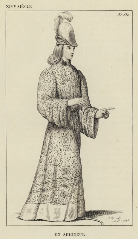 14th Century, A Lord (engraving) by French School