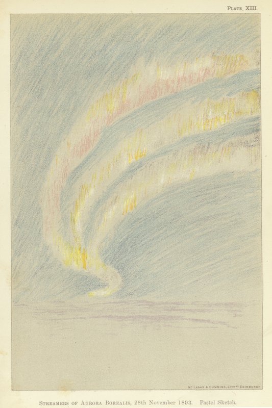 Streamers of Aurora Borealis, 28 November 1893 by Fridtjof Nansen