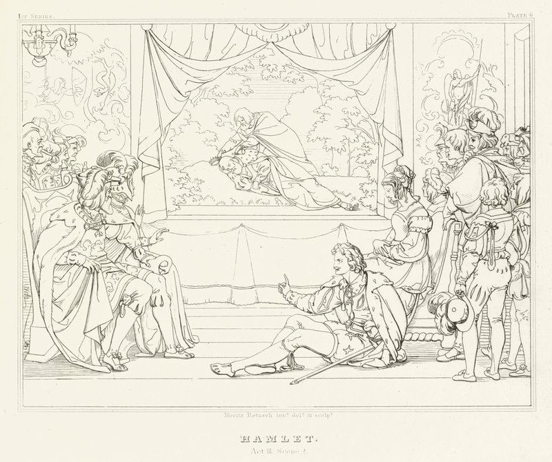 Hamlet, Act III, Scene 2 by Friedrich August Moritz Retzsch