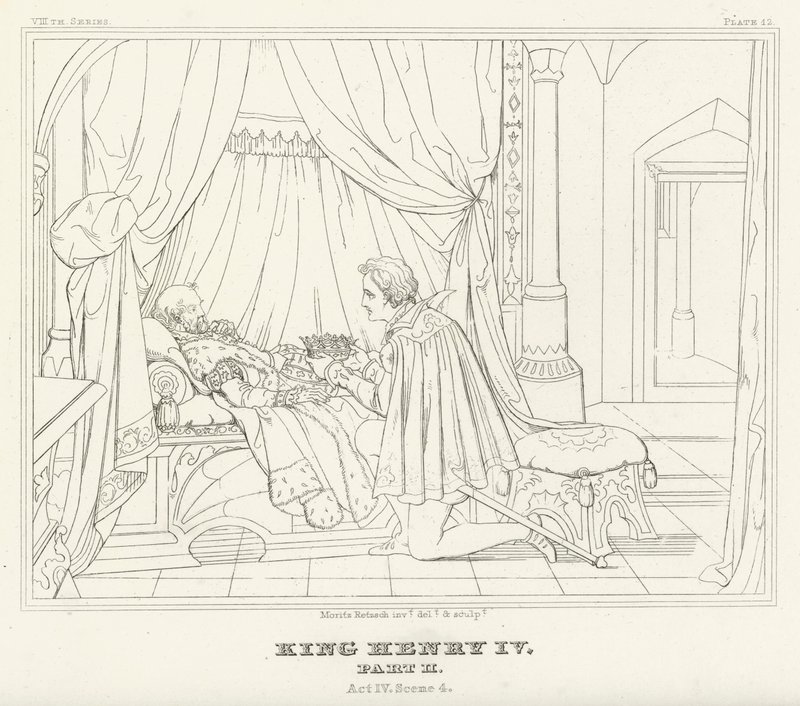 King Henry IV, Part II, Act IV, Scene 4 by Friedrich August Moritz Retzsch