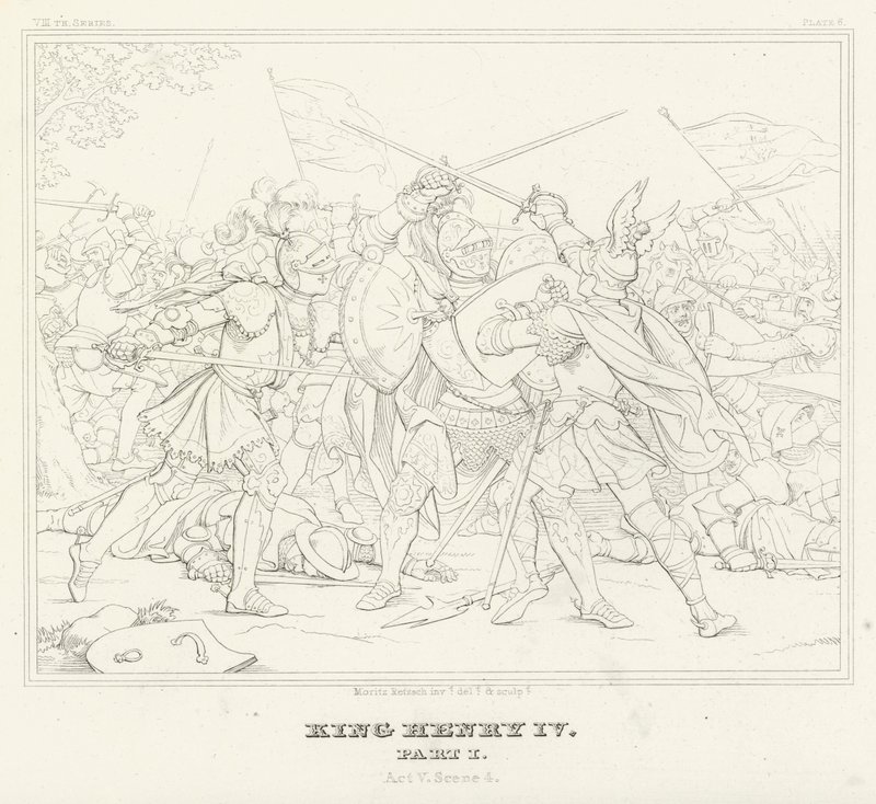 King Henry IV, Part I, Act V, Scene 4 by Friedrich August Moritz Retzsch
